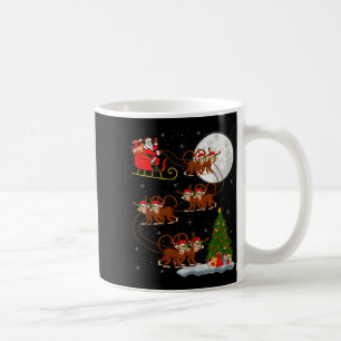 Mug Père Noël singe traîneau volant drôle magique Noël