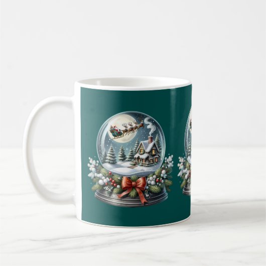 Mug Père Noël Sleigh Ride in Snow Globe Wonderland (Gauche)