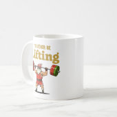 Mug Père Noël soulève des poids (Devant gauche)