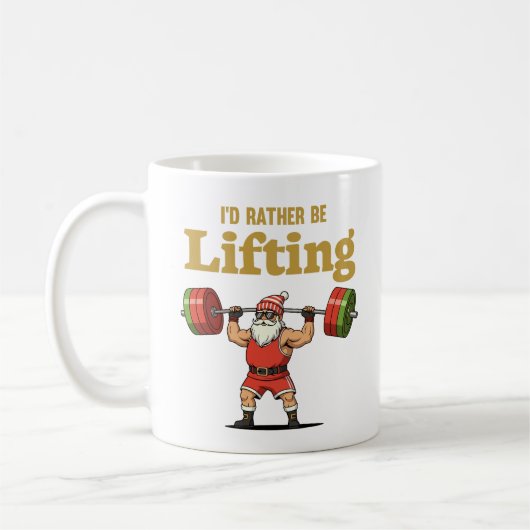 Mug Père Noël soulève des poids (Gauche)