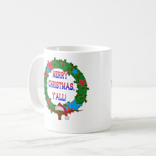 Mug Père Noël Steer - Joyeux Noël Y'all (Devant gauche)