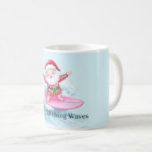 Mug Père Noël surfant en train d'attraper une vague (Devant droit)