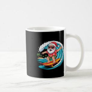 Mug Père Noël surfant sur la plage hawaïenne de Noël e
