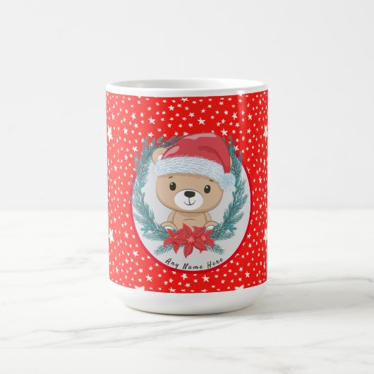 Mug Père Noël Teddy Bear Rouge et Blanc Star Noël (Centre)