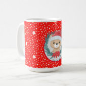 Mug Père Noël Teddy Bear Rouge et Blanc Star Noël (Devant gauche)