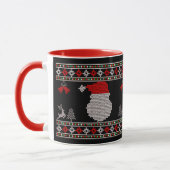 Mug Père Noël tête vacances tricot Noël laid pull-over (Gauche)
