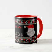 Mug Père Noël tête vacances tricot Noël laid pull-over (Devant droit)