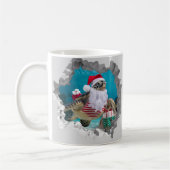 Mug Père Noël Tortue de mer avec Casquette de Noël Mur (Gauche)