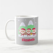 Mug Père Noël Trio Fête de Noël avec votre nom C (Gauche)