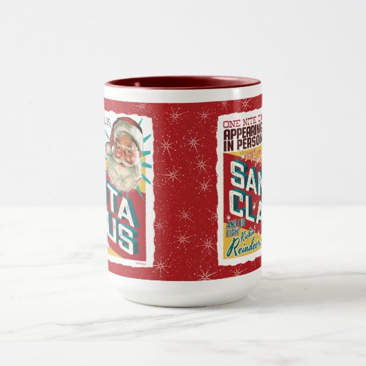 Mug Père Noël ! Une Seule Nuit ! Conception rétrospect (Centre)