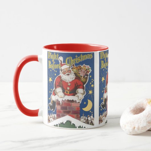 Mug Père Noël vintage, Cette Nuit Avant Noël (Avec donut)