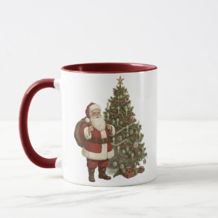 Mug Père Noël vintage et sapin de Noël