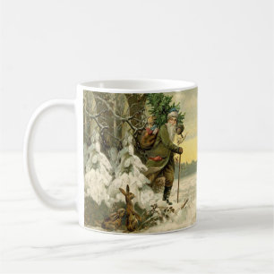 Mug Père Noël vintage Noël victorien vacances Arbre 