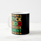 Mug Père noir L'élément essentiel Fête des pères Bl (Devant gauche)