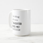 Mug Père Papa aime la fille mémorable Dire Keepsaké (Devant gauche)