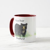 Mug Pères cadeaux Ajouter Nom Papa Ours Noir Ours (Devant gauche)
