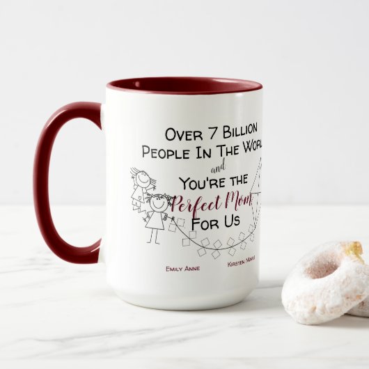 Mug Perfect Maman For Me - 2 filles (Avec donut)