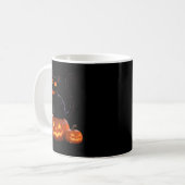 Mug Performance de chat noir de citrouille d'Halloween (Devant gauche)