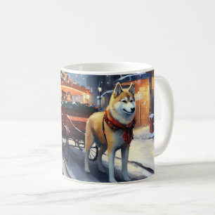 Mug Période de fêtes d'Akita de Noël