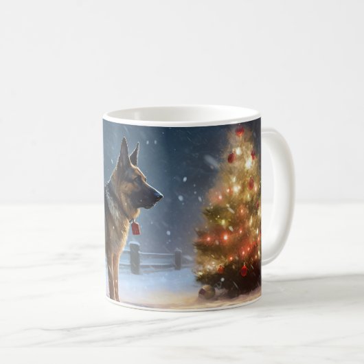 Mug Période de fêtes de Noël du Berger Allemand (Devant droit)