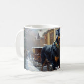 Mug Période de fêtes de Noël Rottweiler (Devant gauche)