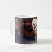 Mug Période de fêtes de Noël Samoyède (Devant gauche)