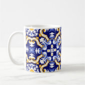 Mug 💙 💛 périwinkle, azulejos bleu et jaune (Gauche)