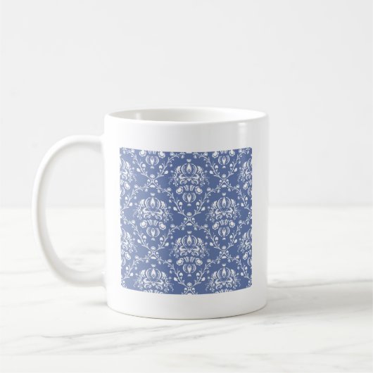 Mug Périwinkle bleu et blanc Damas (Gauche)