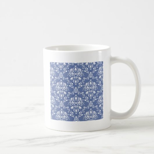 Mug Périwinkle bleu et blanc Damas (Droite)