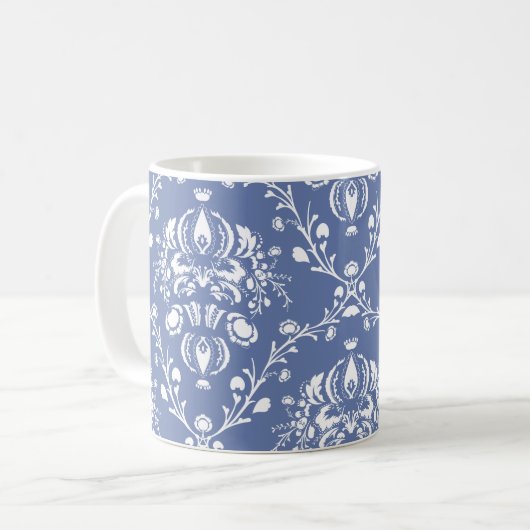 Mug Périwinkle bleu et blanc Damas (Devant gauche)