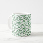 Mug Périwinkle Vert Blanc Décoratif Chic Floral (Devant gauche)