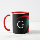 Mug PERLE ALIEN Rouge Vert  Noir Fractales (Gauche)