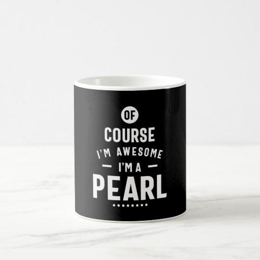 Mug Perle Nom personnalisé Anniversaire (Centre)