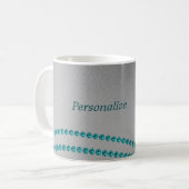 Mug Perles de Rose bleu romantique Personnaliser (Devant gauche)