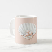 Mug Perles Rose Pêche Blush Coquillage (Devant gauche)