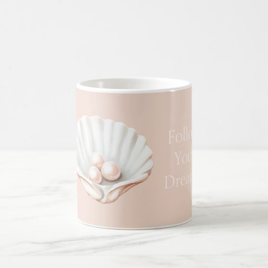 Mug Perles Rose Pêche Blush Coquillage (Centre)