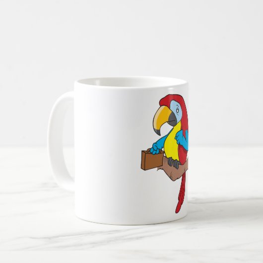 Mug Perroquet Avec Porte-Mousse (Devant gauche)