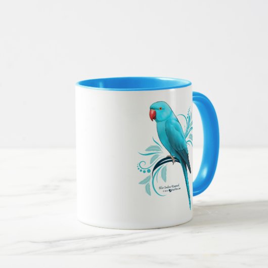 Mug Perroquet bleu de Ringneck d'Indien (Devant droit)