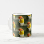 Mug Perroquet de caïque gonflé par blanc mignon (Devant gauche)