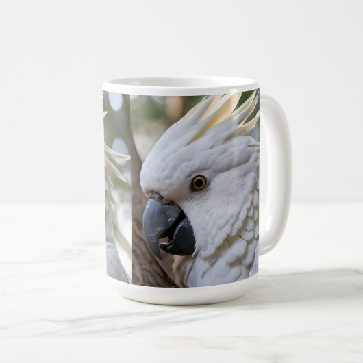 Mug Perroquet de Cockatoo australien blanc, (Devant droit)
