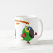 MUG PERROQUET DE LA SAINT-VALENTIN HEUREUX (Devant droit)