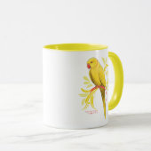 Mug Perroquet jaune de Ringneck d'Indien (Devant droit)