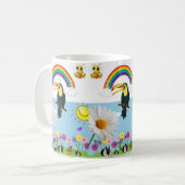 Mug Perroquet lapins arc-en-ciel Musique (Devant gauche)