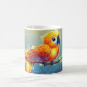 Mug perroquet lumineux perché sur une branche. (Centre)