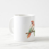Mug Perroquet Perruche Menthe Blanche Pêche (Devant gauche)