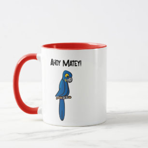 Mug Perroquet Pirate Ahoy Matelot Dessin Animé, Oiseau