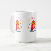 Mug **Perroquet qui chante – Illustration mignonne de (Devant gauche)