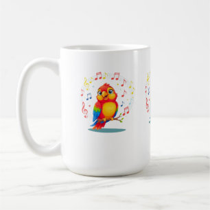 Mug **Perroquet qui chante – Illustration mignonne de