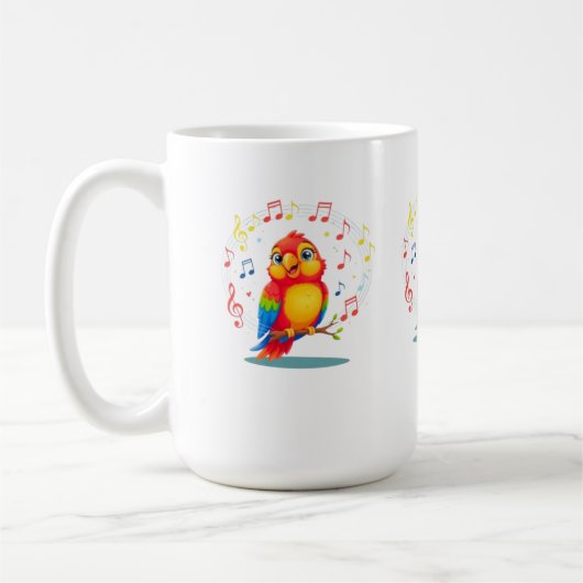 Mug **Perroquet qui chante – Illustration mignonne de (Gauche)
