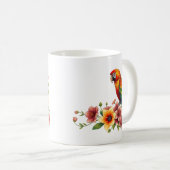 Mug Perroquet Tropical et Fleurs (Devant droit)